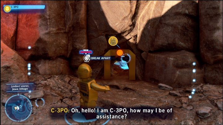 To obtain this collectible, you need a Jedi-powered character and a droid - LEGO Skywalker Saga: Jundland Wastes - list of all puzzles - LEGO Skywalker Saga: Tatooine - LEGO Skywalker Saga Guide