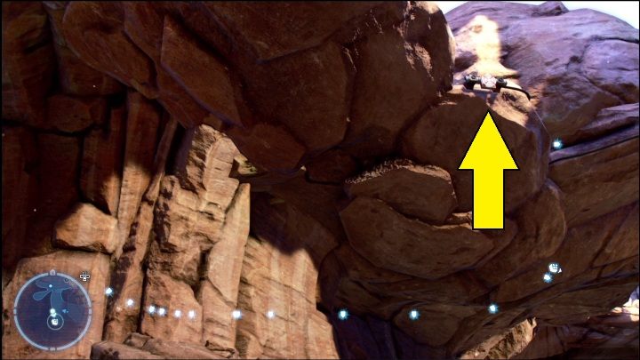 This brick is in a small cave, initially closed by iron bars - LEGO Skywalker Saga: Jundland Wastes - list of all puzzles - LEGO Skywalker Saga: Tatooine - LEGO Skywalker Saga Guide