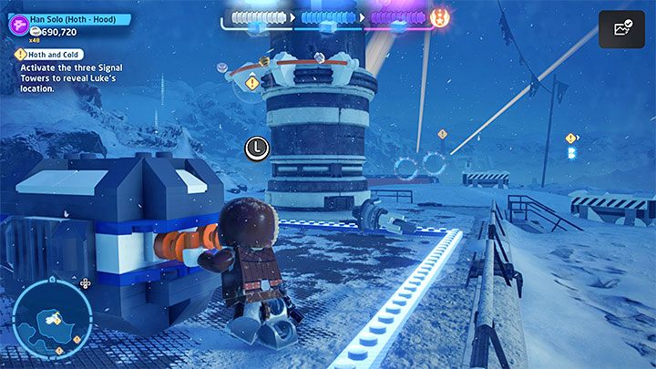 You need to get rid of the flying droid that has appeared - LEGO Skywalker Saga: Hoth and Cold - walkthrough - LEGO Skywalker Saga: Episode 5 - The Empire Strikes Back - LEGO Skywalker Saga Guide