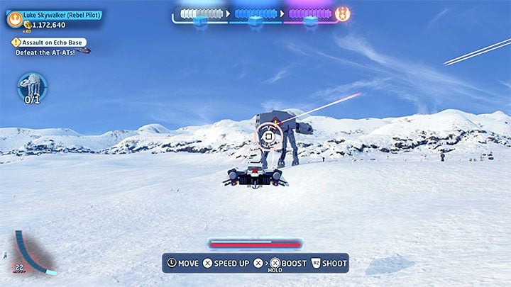 In the second part of the mission, your task will be to trip up the AT-ATs - first one and then three more - LEGO Skywalker Saga: Assault on Echo Base - walkthrough - LEGO Skywalker Saga: Episode 5 - The Empire Strikes Back - LEGO Skywalker Saga Guide