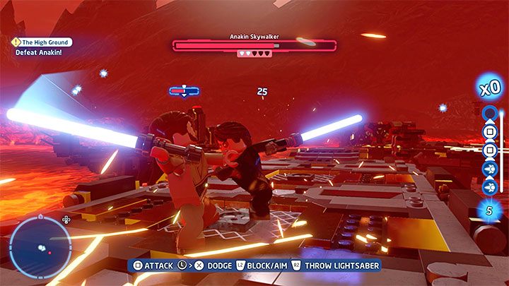 Wait patiently for the levitating platforms to stop moving - LEGO Skywalker Saga: Anakin Skywalker - boss, how to beat? - LEGO Skywalker Saga: Bosses - LEGO Skywalker Saga Guide