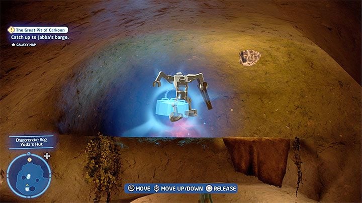 You will notice the brick near the ceiling - LEGO Skywalker Saga: Dragonsnake Bog - list of all puzzles - LEGO Skywalker Saga: Dagobah - LEGO Skywalker Saga Guide