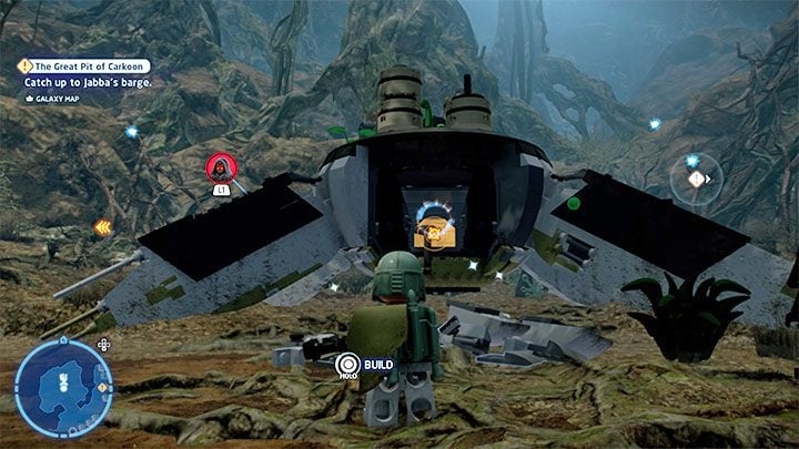Choose any character that can use the Force, and use it on the large structure in the location indicated by the collectible icon - LEGO Skywalker Saga: Dragonsnake Bog - list of all puzzles - LEGO Skywalker Saga: Dagobah - LEGO Skywalker Saga Guide