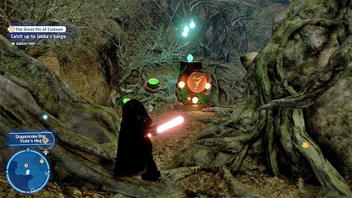 Collectible: Puzzle - Kyber Brick - LEGO Skywalker Saga: Dragonsnake Bog - list of all puzzles - LEGO Skywalker Saga: Dagobah - LEGO Skywalker Saga Guide