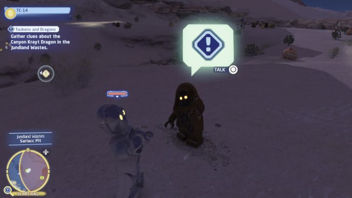 While controlling any protocol droid, talk to Java, the two adventurers and the astromech droid - LEGO Skywalker Saga: Tuskens and Dragons - walkthrough - LEGO Skywalker Saga: Coruscant - federal district - LEGO Skywalker Saga Guide