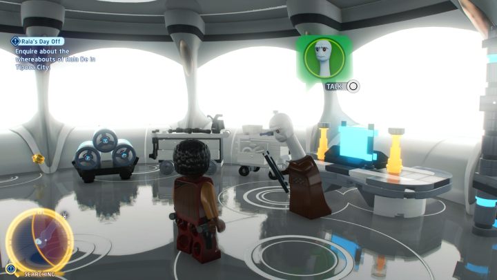 While controlling the Bounty Hunter, talk to Yareal Poof in the western part of Tipoca - LEGO Skywalker Saga: Ralas Day Off - walkthrough - LEGO Skywalker Saga: Kamino - the city of Tipoca - LEGO Skywalker Saga Guide