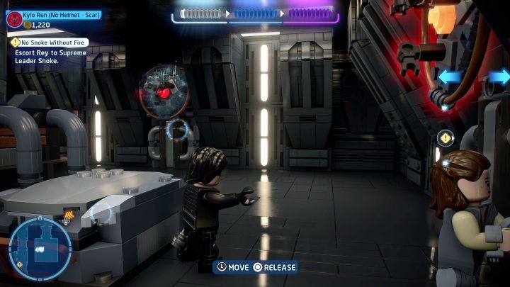 At the start of the mission you'll reach a room with three elements resembling steering wheels - LEGO Skywalker Saga: The Last Jedi - list of collectibles and rewards - LEGO Skywalker Saga: Minikits - LEGO Skywalker Saga Guide