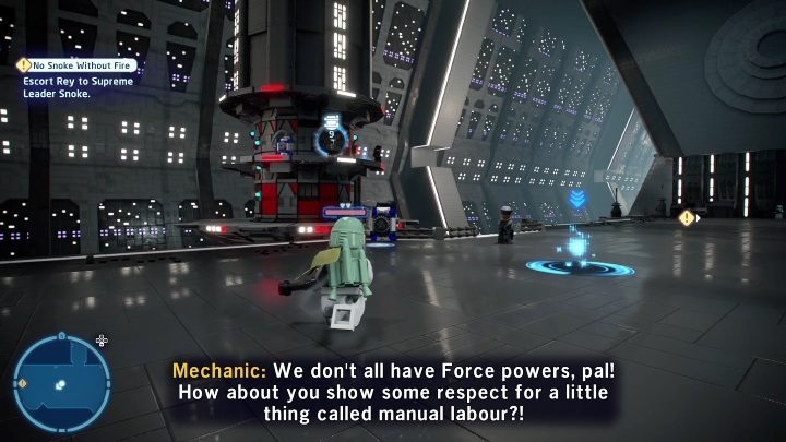 The next collectible requires you to get up to the higher floor - LEGO Skywalker Saga: The Last Jedi - list of collectibles and rewards - LEGO Skywalker Saga: Minikits - LEGO Skywalker Saga Guide