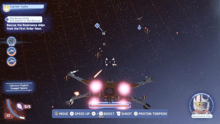 Talk to the quest giver in the outer space of the planet Exegol and accept the task - LEGO Skywalker Saga: The Brave Little Astromech to the Rescue - walkthrough - LEGO Skywalker Saga: Exegol - local space - LEGO Skywalker Saga Guide