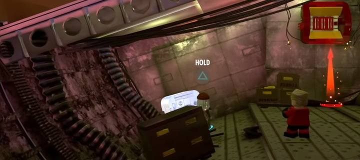 Minikit #1. - Minikit in level 11 (Above Parr) in LEGO The Incredibles - Location of all minikits - LEGO The Incredibles Game Guide