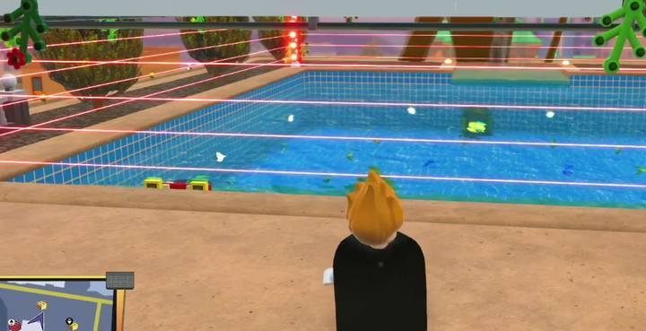 A brick in the pool. - Outer Municiberg | LEGO The Incredibles - Maps of challenges and golden bricks - LEGO The Incredibles Game Guide