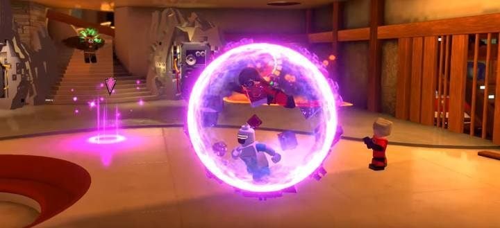 Only Viola can use purple bricks. - Parrty House - Level 5 in LEGO The Incredibles Walkthrough - Walkthrough - LEGO The Incredibles Game Guide