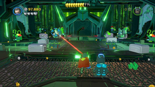 In the next area take down the flying machines (pictures) and get into one of them - Destination Metropolis | Walkthrough - Walkthrough - LEGO Batman 2: DC Super Heroes Game Guide & Walkthrough