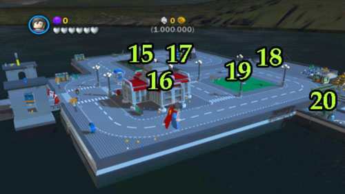 In order to get to this location you have to use metro (#4) or jump over the abyss on the lion (#13) - Bonus level | Walkthrough - Walkthrough - LEGO Batman 2: DC Super Heroes Game Guide & Walkthrough