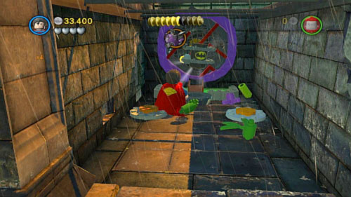 #10 - Near left edge of the labyrinth is pool - Arkham Asylum Antics | Minikits - Minikits - LEGO Batman 2: DC Super Heroes Game Guide & Walkthrough