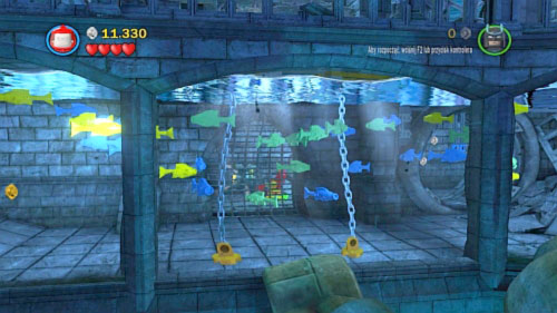 #01 - In the pool with fishes you will get to the blocked fan - Asylum Assignment | Minikits - Minikits - LEGO Batman 2: DC Super Heroes Game Guide & Walkthrough