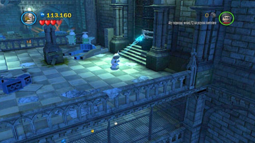 #05 - After get on the top of frozen wall move to the right, use magnesium on blue handle, set bricks with Green Lantern, jump down and take minikit - Asylum Assignment | Minikits - Minikits - LEGO Batman 2: DC Super Heroes Game Guide & Walkthrough