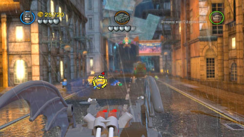 #03 - During the chase you have to destroy three yellow cabs standing on the sidewalk - Chemical Signature | Minikits - Minikits - LEGO Batman 2: DC Super Heroes Game Guide & Walkthrough