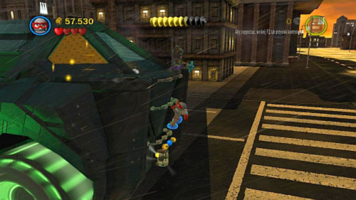 #09 - When you get to the right edge of the roof jump down and catch a handle - Chemical Signature | Minikits - Minikits - LEGO Batman 2: DC Super Heroes Game Guide & Walkthrough