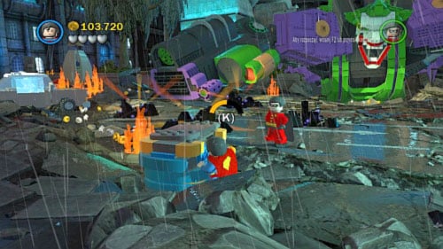 #06 - In the left down corner there is a blue box - Heroes Unite | Minikits - Minikits - LEGO Batman 2: DC Super Heroes Game Guide & Walkthrough