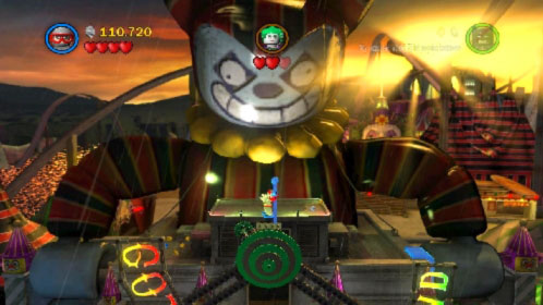 Get Robin on the top, destroy bricks on the highest platform and use magnesium (picture) to pull out two blue poles - Harboring a Criminal | Walkthrough - Walkthrough - LEGO Batman 2: DC Super Heroes Game Guide & Walkthrough