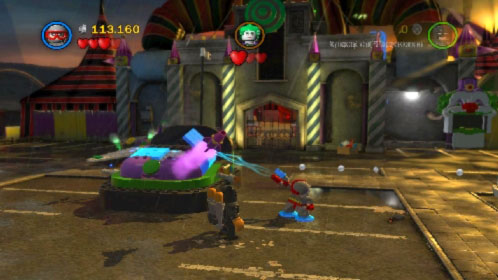 The last thing you must do to defeat the Joker is destroy the car - Harboring a Criminal | Walkthrough - Walkthrough - LEGO Batman 2: DC Super Heroes Game Guide & Walkthrough