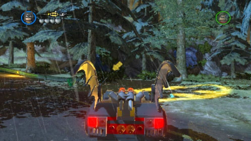 When you reach the destination (picture) look left and drive into the Batcave - Arkham Asylum Antics - prologue | Walkthrough - Walkthrough - LEGO Batman 2: DC Super Heroes Game Guide & Walkthrough