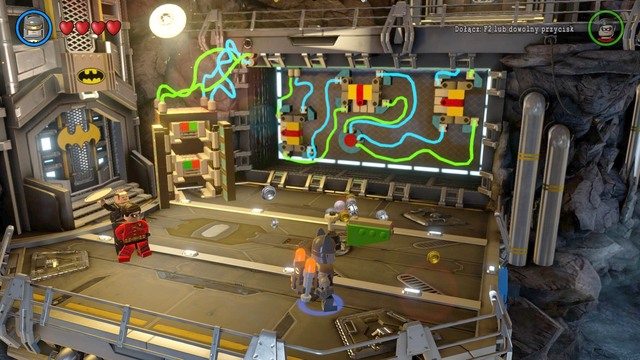 Once you have built the mechanism, approach it and turn it left - Batcave - Walkthrough - LEGO Batman 3: Beyond Gotham - Game Guide and Walkthrough