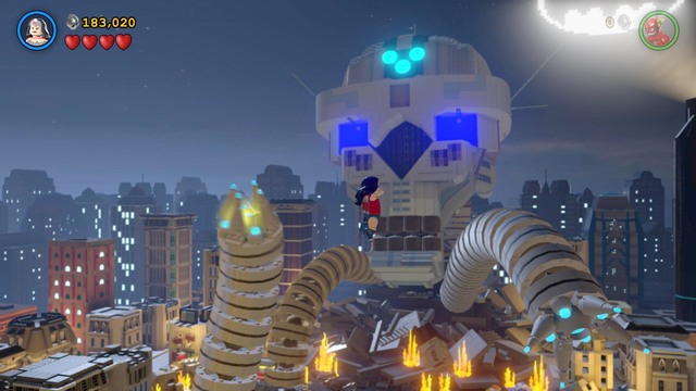 After a brief cut-scene switch to Wonder Woman and destroy the first tentacle (on the left) - Big Trouble in Little Gotham - Walkthrough - LEGO Batman 3: Beyond Gotham - Game Guide and Walkthrough
