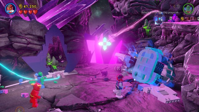 When you get to the next sphere switch characters to Cyborg and destroy the giant objects next to the rock on the right - Power of Love - Walkthrough - LEGO Batman 3: Beyond Gotham - Game Guide and Walkthrough