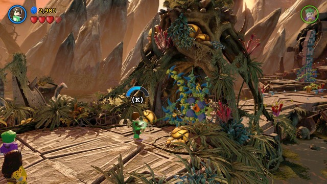 When you can control your characters again, select Green Lantern and approach the blocked passage as shown in the picture (use the grappling hook to destroy the obstacle) - Need for Greed - Walkthrough - LEGO Batman 3: Beyond Gotham - Game Guide and Walkthrough