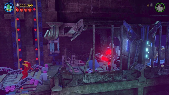 Go downstairs, destroy objects there, and use the resulting bricks to build a treadmill for Flash - Jailhouse Nok - Walkthrough - LEGO Batman 3: Beyond Gotham - Game Guide and Walkthrough
