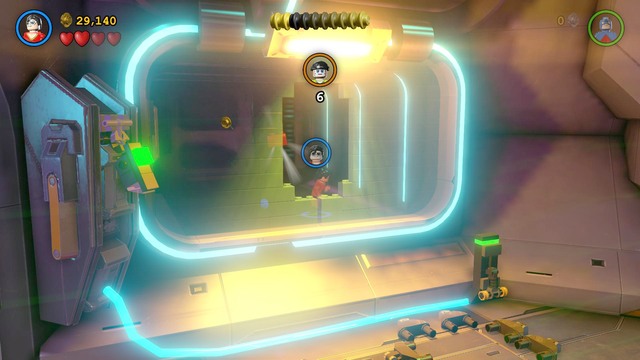 After getting onto the other side, you can collect the Red Brick and go back - Adam West / Red Brick - Space Station Infestation - secrets - LEGO Batman 3: Beyond Gotham - Game Guide and Walkthrough