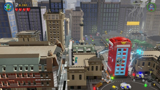 The sixth Minikit can be collected in the part where the telephone booth blocks your way - Minikits - Europe Against It - secrets - LEGO Batman 3: Beyond Gotham - Game Guide and Walkthrough