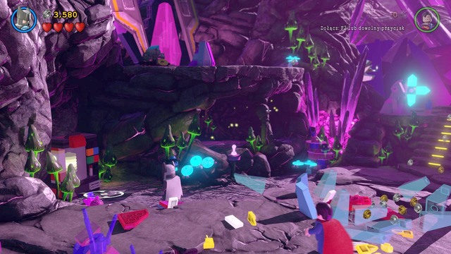 When going from one location to another, you will notice two caves - Characters - Power of Love - secrets - LEGO Batman 3: Beyond Gotham - Game Guide and Walkthrough