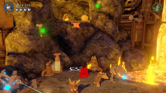 Approach the rock that you can see in the picture and switch to Batman - Characters - Aw-Qward Situation - secrets - LEGO Batman 3: Beyond Gotham - Game Guide and Walkthrough