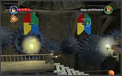 Harry (Maze Task): Being upstairs, hit three colourful banners - LEGO Harry Potter Years 1-4: Hogwarts Bonuses - Walkthrough - Secrets and Collectibles - LEGO Harry Potter Years 1-4 Guide & Walkthrough