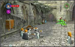 On the left side of the courtyard, you will find three students using magic on another one - hit each of them with your magic and they should run away - LEGO Harry Potter Years 1-4: Hogwarts Bonuses - Walkthrough - Secrets and Collectibles - LEGO Harry Potter Years 1-4 Guide & Walkthrough
