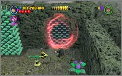 Gryffindor (red): Right next to the spot where you place the arrow, you will find a wall - destroy it with (DM) - LEGO Harry Potter Years 1-4: Year 4 Bonuses - Walkthrough - Secrets and Collectibles - LEGO Harry Potter Years 1-4 Guide & Walkthrough