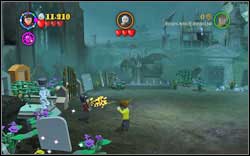 Slytherin (green): During the fight with the last boss, use (WL) on three skeletons lying on the graves - LEGO Harry Potter Years 1-4: Year 4 Bonuses - Walkthrough - Secrets and Collectibles - LEGO Harry Potter Years 1-4 Guide & Walkthrough