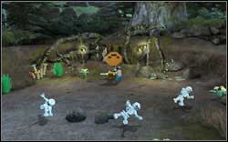 Gryffindor (red): After assembling the gramophone, pick up the two vinyl records - one of them is right next to you on the left and the second is inside a hole which you have to dig - in the spot where the frog were - LEGO Harry Potter Years 1-4: Year 3 Bonuses - Walkthrough - Secrets and Collectibles - LEGO Harry Potter Years 1-4 Guide & Walkthrough