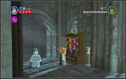 Ron (Girl Disguise): read the signs on the shelf at the beginning of the corridor - LEGO Harry Potter Years 1-4: Year 1 Bonuses - Walkthrough - Secrets and Collectibles - LEGO Harry Potter Years 1-4 Guide & Walkthrough