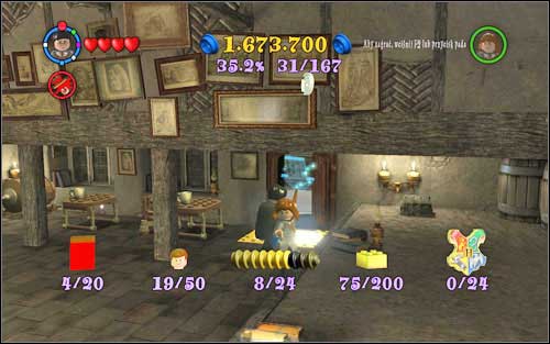 The door leads to Hogwarts - you will move to the castle, where you can freely move throughout the rooms or go to the marked spot in order to complete a story mission - LEGO Harry Potter Years 1-4: Leaky Cauldron and Diagon Alley - Basics - LEGO Harry Potter Years 1-4 Guide & Walkthrough