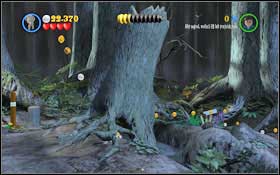 Destroy the grass by the tree, create a cloud from the round blocks and move it right, above the withered tree - LEGO Harry Potter Years 1-4: Year 2 Part 2 - Walkthrough - Walkthrough - LEGO Harry Potter Years 1-4 Guide & Walkthrough