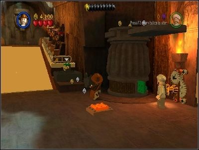 Take it and put it on the place with white arrow - Chapter 4 - The Well of Souls - part 1 - Riders of the Lost Ark - LEGO Indiana Jones: The Original Adventures - Game Guide and Walkthrough