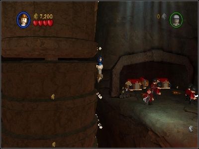 When you will reach the other side, defeat the guards and use simultaneously two levers - Chapter 3 - The Temple of Kali - The Temple of Doom - LEGO Indiana Jones: The Original Adventures - Game Guide and Walkthrough