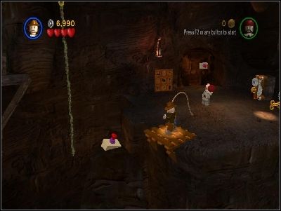 Go all the way to the right and jump to the other side using the rope - Chapter 6 - Temple of the Grail - part 2 - The Last Crusade - LEGO Indiana Jones: The Original Adventures - Game Guide and Walkthrough