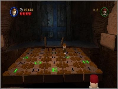 Now you need to jump on the correct letters - Chapter 6 - Temple of the Grail - part 2 - The Last Crusade - LEGO Indiana Jones: The Original Adventures - Game Guide and Walkthrough