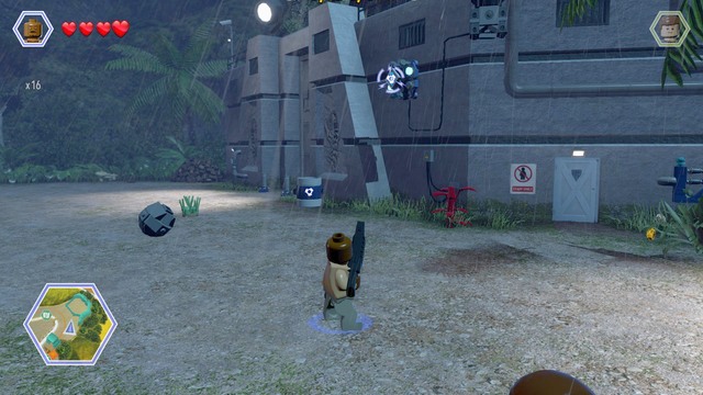 Switch your character to Barry and shoot the shields shown on the picture - Herbivore Territory | Jurassic Park - secrets in free roam - Jurassic Park - secrets in free roam - LEGO Jurassic World Game Guide & Walkthrough