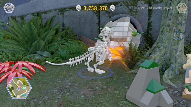 Destroy the sewer barricade shown on the picture as pachycephalosaurus and walk inside as Timmy - Herbivore Territory | Jurassic Park - secrets in free roam - Jurassic Park - secrets in free roam - LEGO Jurassic World Game Guide & Walkthrough
